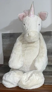 Jellycat London Bashful Unicorn Jumbo 48”Stuffed Really Big White & Pink Plush - Picture 1 of 10