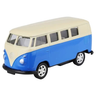 Spielzeugauto VW Bus Bulli 7,5cm Blechauto blau - Bild 1 von 4
