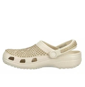 Crocs Classic Multi Gems Clog Slip-on Comfort Clogs Beige And Gold Men’s 13 - Foto 1 di 6
