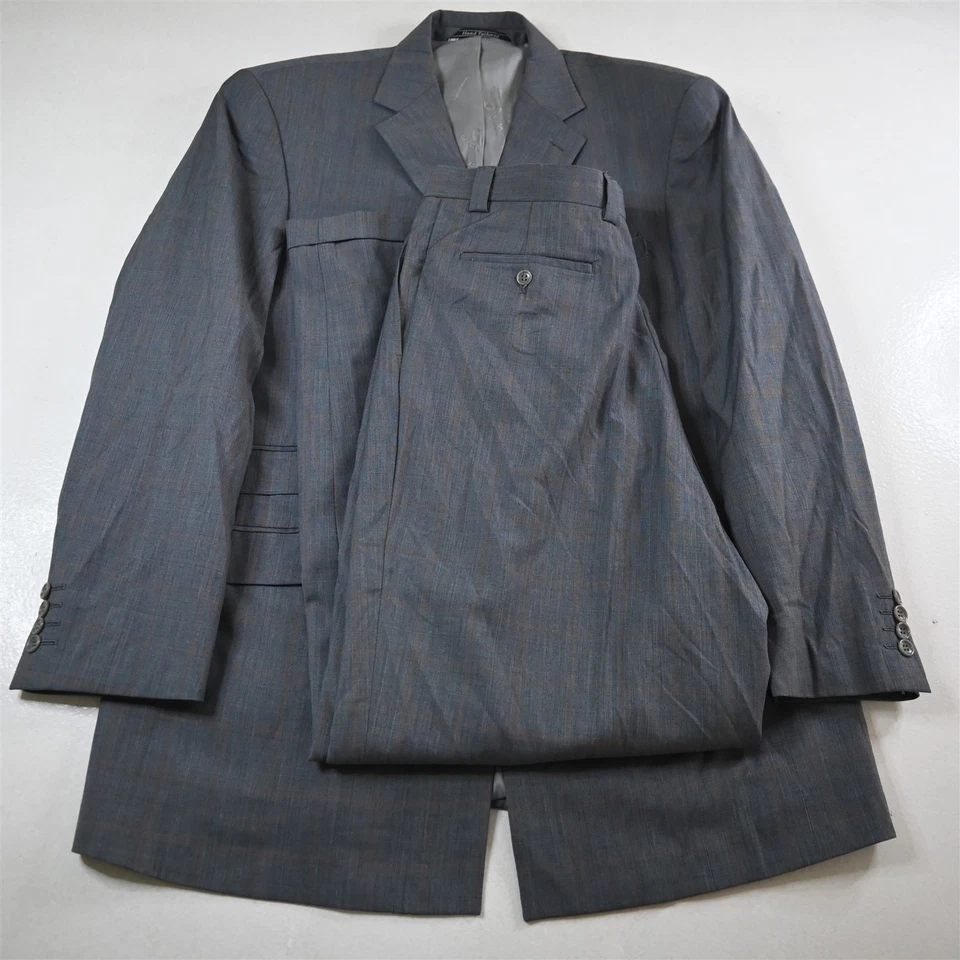 Steve Harvey 46R 34x34 Gris Ventana 100% Lana Hombres Chaqueta Pantalones Traje Foto 1 de 4