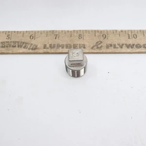 Threaded Square Head Plug Cast 304 Stainless Steel #150 1/2" NPT - Picture 1 of 4