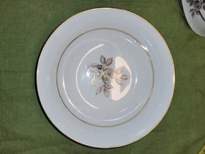 Encanto by Nagoya Shokai Gris Rosa Flor Borde Dorado 9" Cuenco para Servir - Imagen 1 de 4