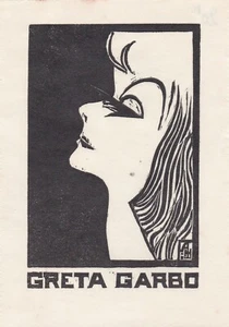 ✒ EX LIBRIS Greta GARBO célèbre actrice par André HERRY sur velin - Picture 1 of 1