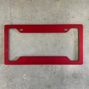 Billet Aluminum License Plate Frame Solid Anodized Aluminum Frame RED - Foto 1 di 3