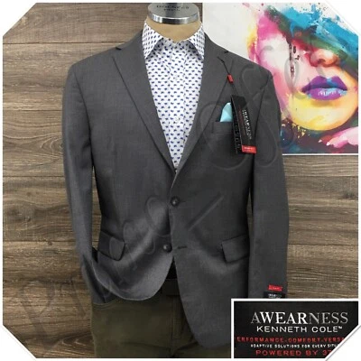 Nuevo Kenneth Cole Hombres Blazer Abrigo Deportivo Chaqueta Informal Talla 44S Trajes Ajustados de Lana Foto 1 de 4