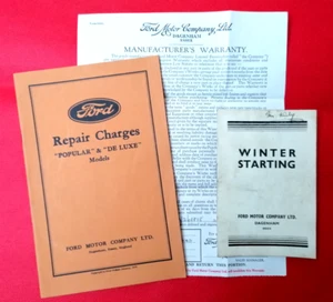 Ford Popular 1939 y DE LUXE (Anglia E04A) manual de cargas de reparación - ¡como nuevo! - Imagen 1 de 17
