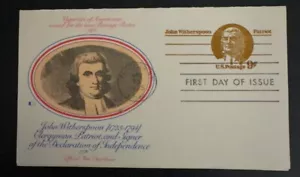 Postal de John Witherspoon Fleetwood FDC de EE. UU. #UX69 U/A - Imagen 1 de 1