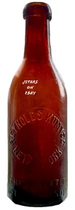 1890s 1900s REYNOLDS KUMYSS SLUG PLATE BROWN BEER BOTTLE KUMISS NEW YORK NY - Picture 1 of 7