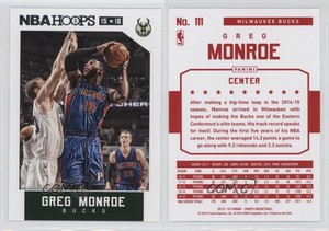 2015-16 Panini NBA Hoops Red Backs Greg Monroe #111