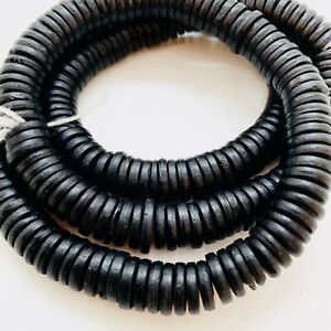 Black Bone button Beads, 10mm bead. 10 beads per pack.