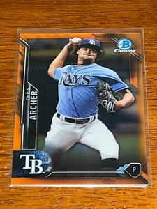 Chris Archer 2016 Bowman cromo naranja refractor #65 25/09 - Imagen 1 de 2
