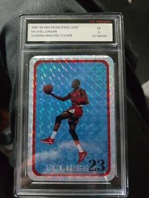 Pegatina Michael Jordan 1987-88 NBA Prizm Jewel USAF máquina expendedora. ARTÍCULO RARO Foto 1 de 3