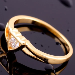 Anillo de piedras preciosas de topacio blanco lleno de oro 14K talla 7 - esposa novia hija - Imagen 1 de 2