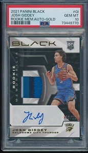 Josh Giddey 2021 Panini Black Gold RPA Jersey #'d/10 OKC Thunder PSA 10 AA-4072 - Bild 1 von 2
