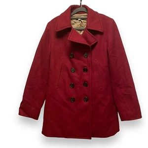 J. Crew Wool Pea Coat 61417 Maroon Women’s Size S - Picture 1 of 8