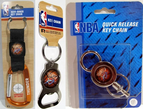 NBA Oklahoma City OKC Thunder Navi-Biner Quick Release Bottle Opener Key Ring Cover