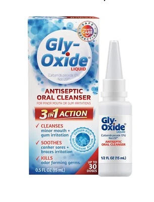 Gly-Oxide Antiseptic Oral Cleanser Liquid 0.5 oz By Gly-Oxide Exp 11/24 - Image 1 of 4