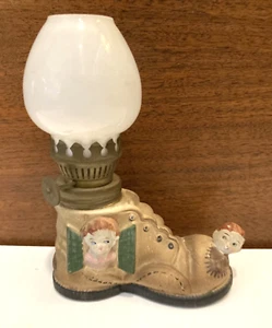 Vintage Kids in the boot Mini Oil Lamp- numbered- Made in Japan - Picture 1 of 11