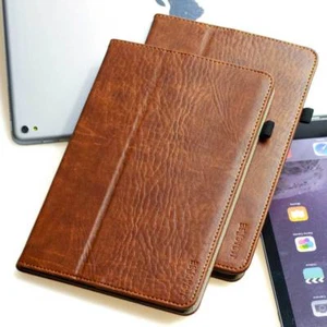 Premium Leder Schutzhülle Apple iPad Mini 5 2020 Tablet Tasche Cover Case braun - Picture 1 of 11