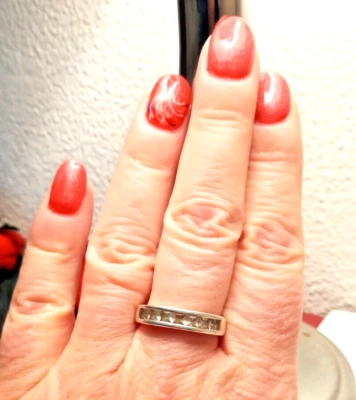 Stupendo ANELLO in ARGENTO Sterling 925 con zirconi bianchi Vera Fede mis 15 - Immagine 1 di 4