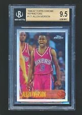 1996-97 Topps Chrome Refractor #171 Allen Iverson Rookie RC BGS 9.5 8J