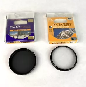 Promaster 58mm Cross Screen 8x & Hoya Cir-Polarizing Filters w/ Cases - Picture 1 of 6
