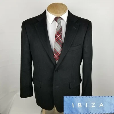 Ibiza Pirano Mens Sport Coat 40R Cashmere Wool Blend Black Blazer 2 Button - Image 1 of 4