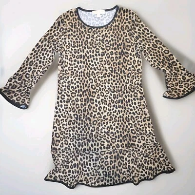 Платье Michael Kors Mega Cheetah Bell с рукавами и воланами цвет Dark Camel M Fit Flare Knee - Изображение 1 из 4
