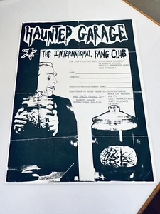 80's LA Punk Rock Flyer HAUNTED GARAGE The International Fang Club - Picture 1 of 2