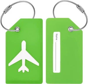 Silicone Luggage Tags Baggage Labels Suitcase ID Tag Highly Visible Strong 2pcsg - Picture 1 of 3