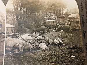 KEYSTONE. TARJETAS STEREOVIEW. TREN DE SUMINISTRO BOMBARDEADO DE AIRE PRIMERA GUERRA MUNDIAL - Imagen 1 de 3