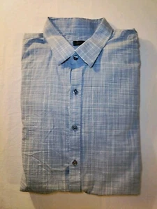 Men Zachary Prell Blue Purple White Check Lightweight Dress Cotton Shirt XL NWOT - Picture 1 of 6