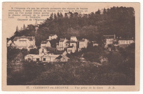 Oldtcard pos 55:rmont en argonne: CLER VIEWn TAKE FRO THEtion STAT (MEUSE)