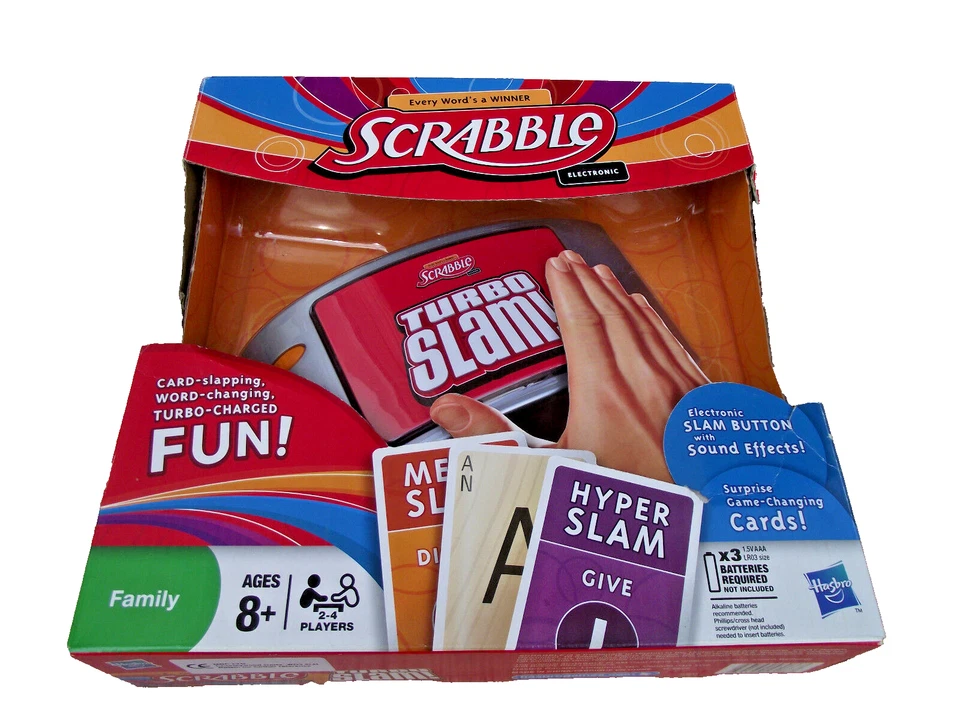 NEW HASBRO ELECTRONIC SCRABBLE TURBO SLAM SOUND EFFECTS ... FLAWED BOX - Image 1 of 1