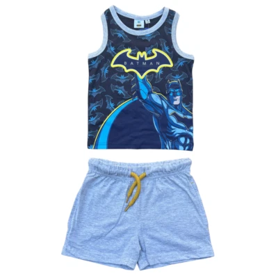 COMPLETO SHORT + CANOTTA BATMAN BAMBINO 100% COTONE - EX1070NERO - Immagine 1 di 4