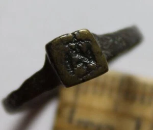 Rare genuine Ancient Roman Seal ring artifact intact cross star Chi-rho victory - Picture 1 of 9
