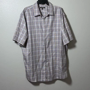 Nordstrom Men Smartcare Plaid Beige/Tan Button Down Shirt Wrinkle Free size XXL - Picture 1 of 8