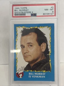 Bill Murray is Venkman 1989 Topps Ghostbusters II Card #2 PSA 8 - Picture 1 of 3