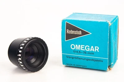 Lente ampliadora de fotos Rodenstock Omegar 75 mm f/4,5 cuarto oscuro en caja V23 Foto 1 de 4