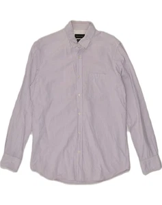 MASSIMO DUTTI Mens Shirt Medium Purple Striped Cotton FV03 - Picture 1 of 3
