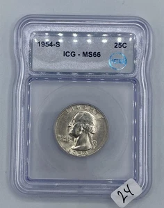 1954-S ICG MS66 WASHINGTON QUARTER 25c MS 66 - Bild 1 von 2