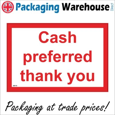 PWDIRECT SIGN Cash Preferred Thank You Cards Payments Notes Change Sterling Pounds SE119P