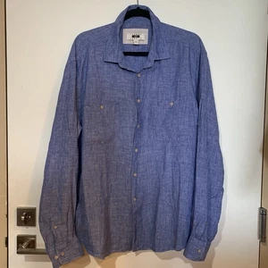 Joseph Abboud 100% Linen Shirt Men’s XXL Blue Beach Vacation Wedding - Picture 1 of 4