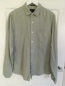 WHITE STUFF Casual Tailored Fit Cotton & Linen Shirt Dus Green, Men's Medium - Picture 1 of 12