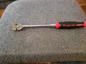 Snap-on 3/8" Drive 100 Tooth Soft Grip Long Fixed Ratchet FHL100 RED - Picture 1 of 15