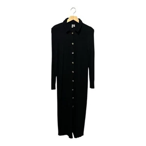 Asos Cardigan Sweater Dress Women's Size 6 Maxi Modest Black Long Sleeves - Picture 1 of 4