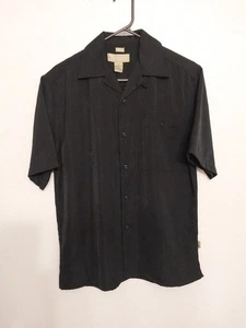 Cabana Button Down Shirt Men’s Size S Black Short Sleeve Casual - Picture 1 of 7