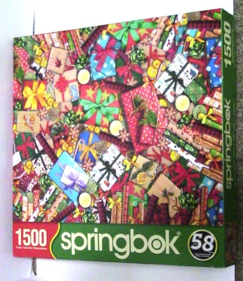 Springbok Christmas Collage 1500 Piece Puzzle Open Used Counted/comp 34-15518 - Image 1 of 4