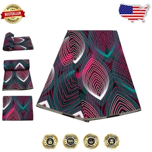 Vibrante tela de algodón africano Kente de 6 yardas - Perfecto para creaciones personalizadas - Imagen 1 de 9