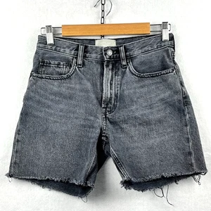 Everlane Women's Raw Hem The Denim Short 100% Organic Cotton • Size 24 • Black - Picture 1 of 6